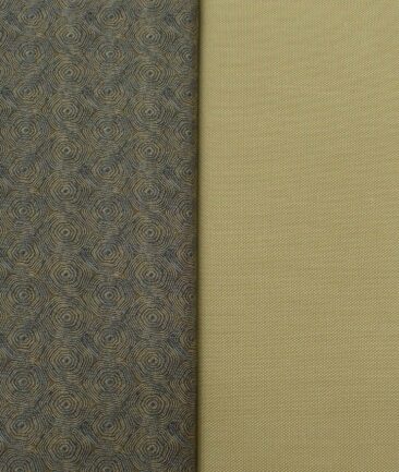 Combo of Unstitched Birla Century Dark Brown Cotton  and J.Hampstead Tan Beige Polyester Viscose