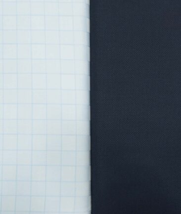 Combo of Unstitched Birla Century Sky Blue Cotton  and J.Hampstead Dark Blue Polyester Viscose