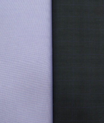 Combo of Unstitched Burgoyne Light Purple Cotton  and Raymond Dark Grey Polyester Viscose