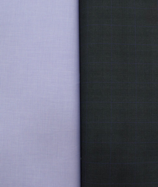 Combo of Unstitched Burgoyne Light Purple Cotton  and Raymond Dark Grey Polyester Viscose