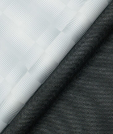 Combo of Unstitched Birla Century White Cotton  and Raymond Dark Grey Polyester Viscose