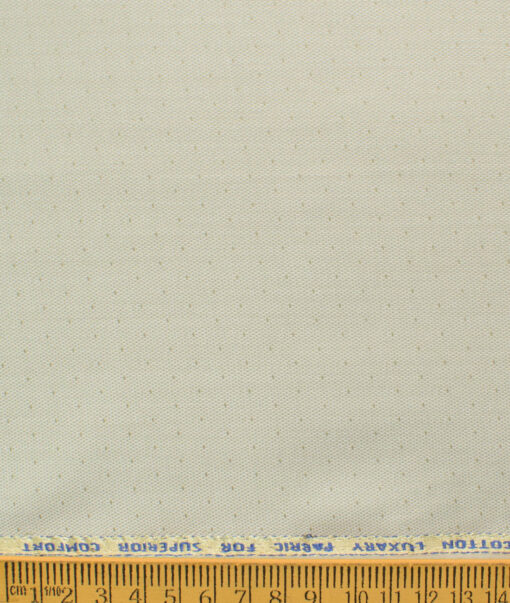 Nemesis Men's Bamboo Wrinkle Resistant Cotton Self Design 2.25 Meter Unstitched Shirting Fabric (Beige)