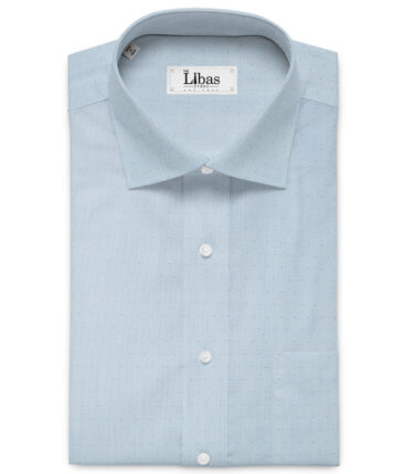 Nemesis Men's Bamboo Wrinkle Resistant Cotton Self Design 2.25 Meter Unstitched Shirting Fabric (Sky Blue)