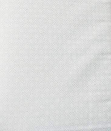Nemesis Men's Bamboo Wrinkle Resistant Cotton Self Design 2.25 Meter Unstitched Shirting Fabric (White)