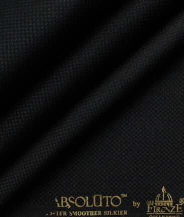 Absoluto Men's Terry Rayon  Structured  Unstitched Suiting Fabric (Black)