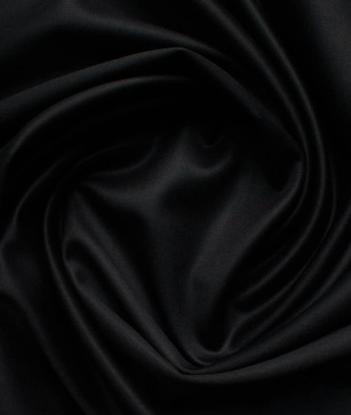 Absoluto Men's Terry Rayon  Solids  Unstitched Suiting Fabric (Black)
