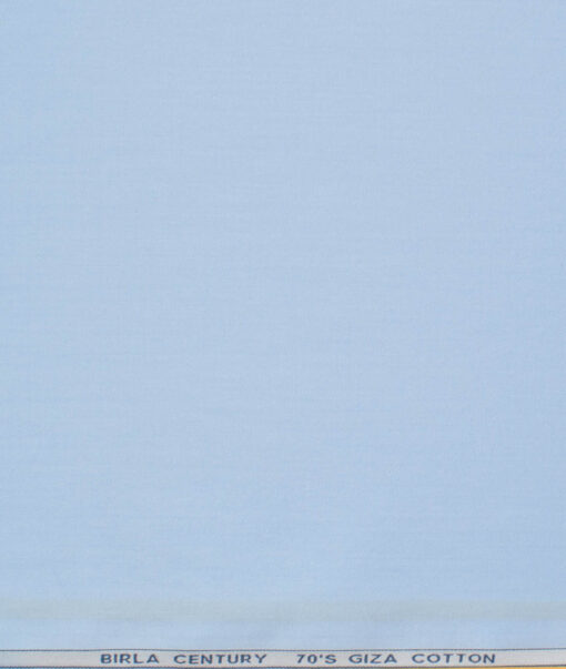Birla Century Men's 70's Giza Cotton Solids  Unstitched Shirting Fabric (Sky Blue)