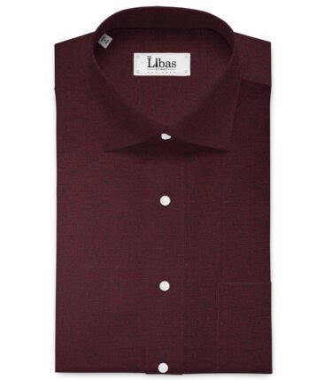 Canetti by Cadini Italy Men's Premium Cotton Printed  Unstitched Shirting Fabric (Maroon Red)