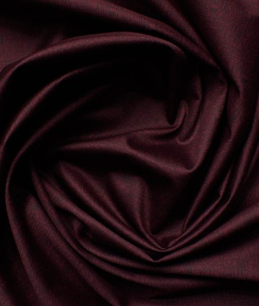 Canetti by Cadini Italy Men's Premium Cotton Printed  Unstitched Shirting Fabric (Maroon Red)