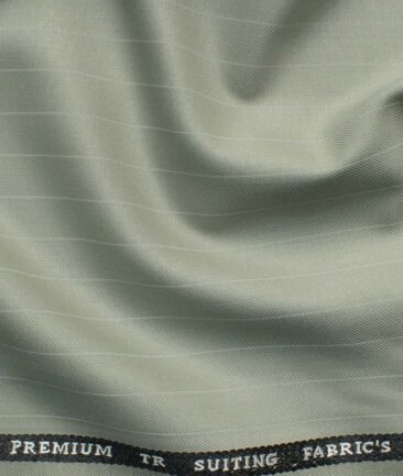 Canetti by Cadini Italy Men's Terry Rayon  Striped  Unstitched Suiting Fabric (Pistachios Green)