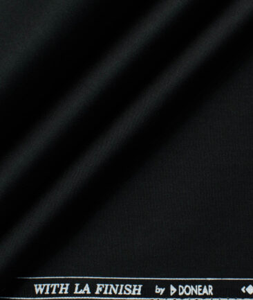 Donear Men's Superfine Cotton Solids  Unstitched Shirting Fabric (Jet Black)