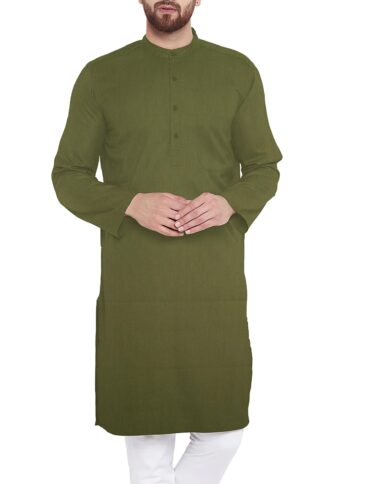 Donear Men's Superfine Cotton Solids  Unstitched Shirting Fabric (Moss Green)