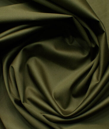 Donear Men's Superfine Cotton Solids  Unstitched Shirting Fabric (Moss Green)