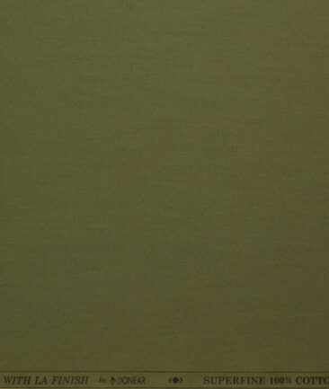 Donear Men's Superfine Cotton Solids  Unstitched Shirting Fabric (Moss Green)