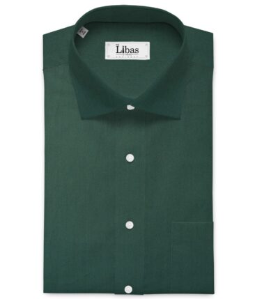 Donear Men's Superfine Cotton Solids  Unstitched Shirting Fabric (Pine Green)