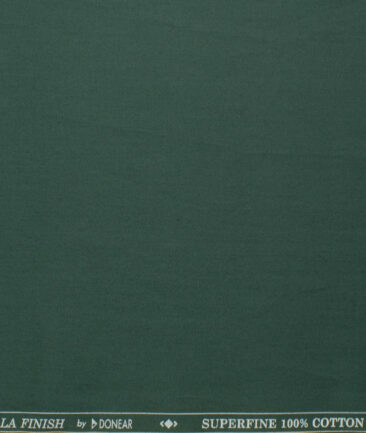Donear Men's Superfine Cotton Solids  Unstitched Shirting Fabric (Pine Green)