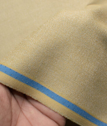 Italian Channel Men's Terry Rayon  Self Design  Unstitched Suiting Fabric (Beige)