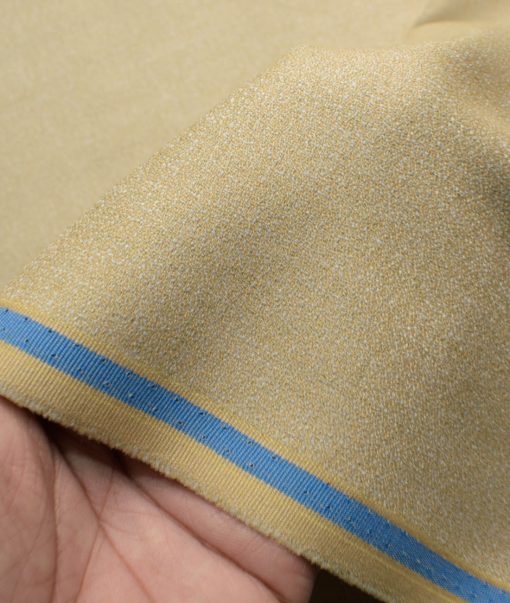 Italian Channel Men's Terry Rayon  Self Design  Unstitched Suiting Fabric (Beige)
