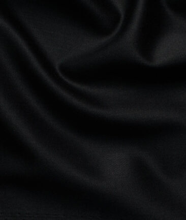 Italian Channel Men's Terry Rayon  Self Design  Unstitched Suiting Fabric (Jet Black)