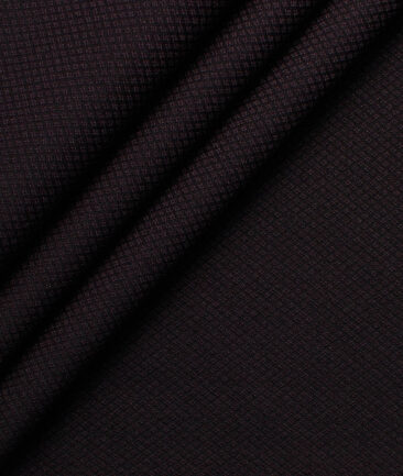 Italian Channel Men's Terry Rayon  Structured  Unstitched Suiting Fabric (Dark Wine)