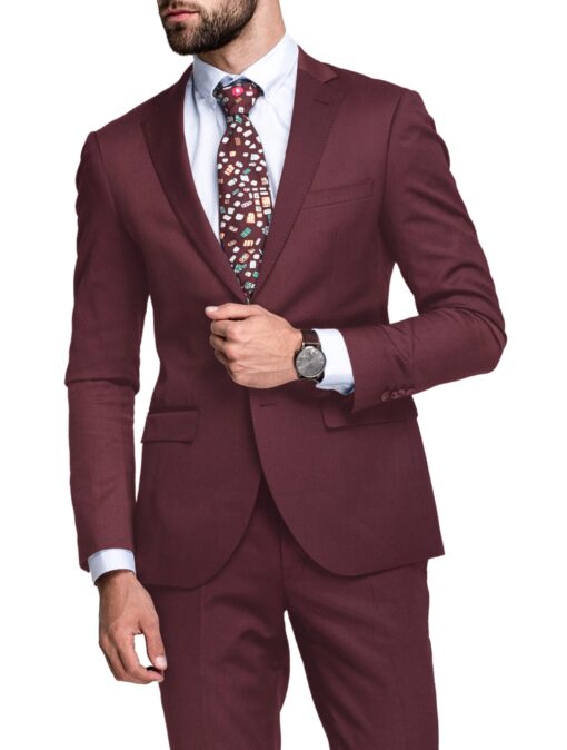 J.Hampstead Men's Terry Rayon  Solids  Unstitched Suiting Fabric (Boysenberry Pink)