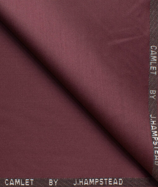 J.Hampstead Men's Terry Rayon  Solids  Unstitched Suiting Fabric (Boysenberry Pink)