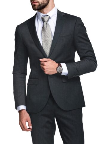 J.Hampstead Men's Terry Rayon  Self Design  Unstitched Suiting Fabric (Lead Grey)
