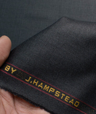 J.Hampstead Men's Terry Rayon  Self Design  Unstitched Suiting Fabric (Lead Grey)
