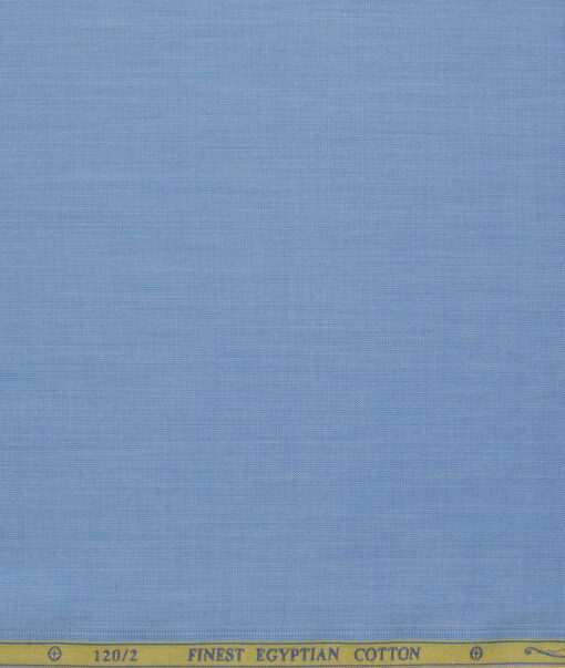 Soktas Men's 120/2 Giza Cotton Structured  Unstitched Shirting Fabric (Blue)
