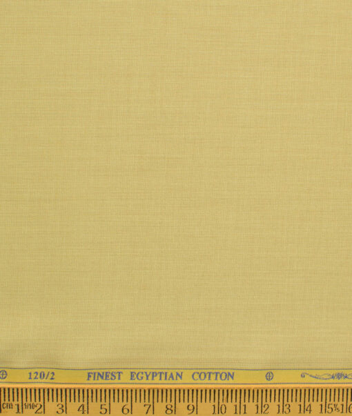Soktas Men's 120/2 Giza Cotton Structured  Unstitched Shirting Fabric (Flaxen Yellow)
