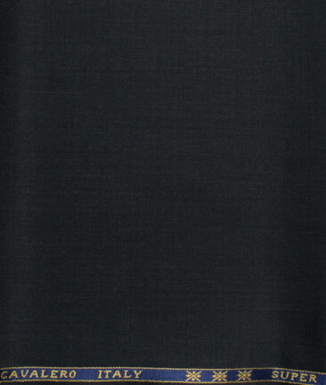 Cavalero Men's 60% Wool Super 140's Self Design  Unstitched Trouser Fabric (Blackish Grey)