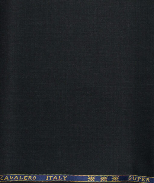 Cavalero Men's 60% Wool Super 140's Self Design  Unstitched Trouser Fabric (Blackish Grey)