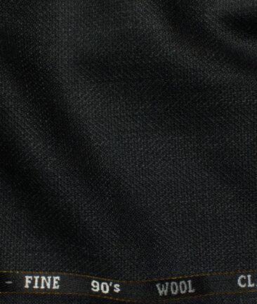 J.Hampstead Men's 35% Wool Super 90's Checks  Unstitched Suiting Fabric (Blackish Grey)