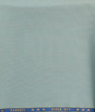 J.Hampstead Men's 60% Wool Super 130's Solids  Unstitched Trouser Fabric (Mint Green)