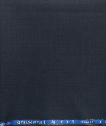 J.Hampstead Men's 60% Wool Super 120's Self Design  Unstitched Trouser Fabric (Dark Grey)
