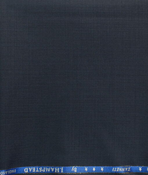 J.Hampstead Men's 60% Wool Super 120's Self Design  Unstitched Trouser Fabric (Dark Grey)