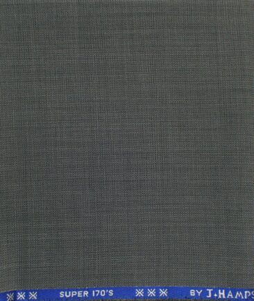J.Hampstead Men's 60% Wool Super 170's Structured  Unstitched Trouser Fabric (Grey)
