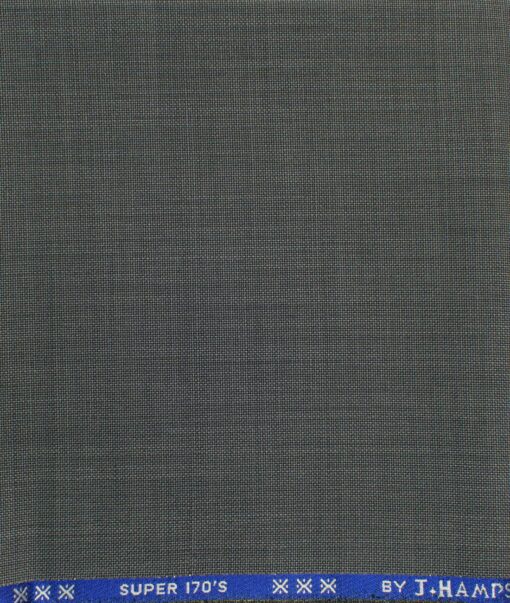 J.Hampstead Men's 60% Wool Super 170's Structured  Unstitched Trouser Fabric (Grey)