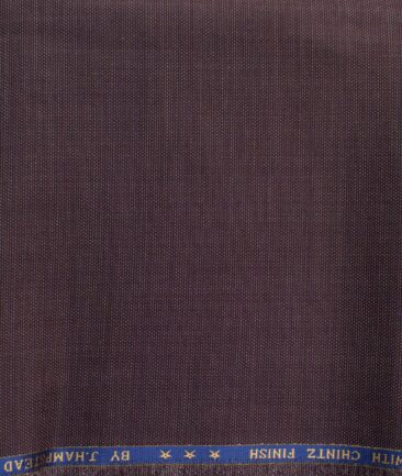 J.Hampstead Men's 60% Wool Super 130's Structured  Unstitched Trouser Fabric (Wine)