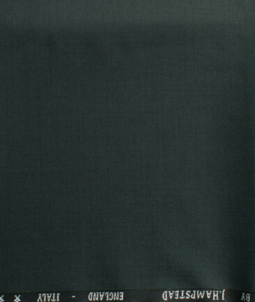 J.Hampstead Men's 60% Wool Super 140's Solids  Unstitched Trouser Fabric (Seaweed Green)