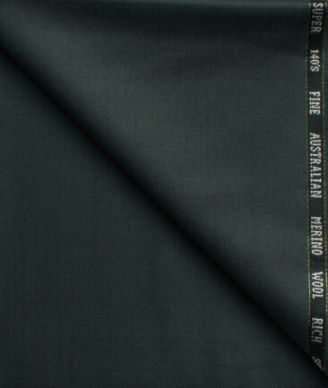 J.Hampstead Men's 60% Wool Super 140's Solids  Unstitched Trouser Fabric (Seaweed Green)