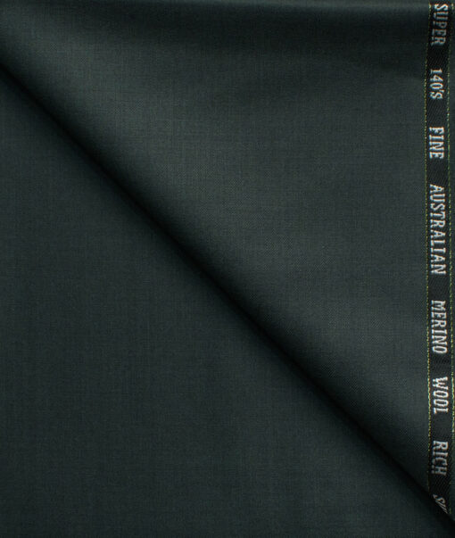 J.Hampstead Men's 60% Wool Super 140's Solids  Unstitched Trouser Fabric (Seaweed Green)