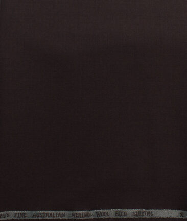 J.Hampstead Men's 60% Wool Super 120's Solids  Unstitched Trouser Fabric (Dark Wine)