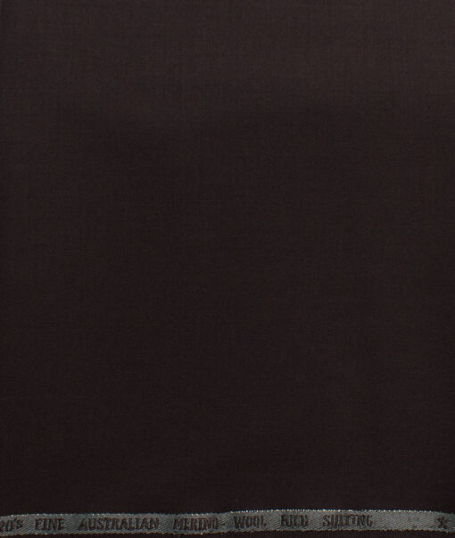 J.Hampstead Men's 60% Wool Super 120's Solids  Unstitched Trouser Fabric (Dark Wine)