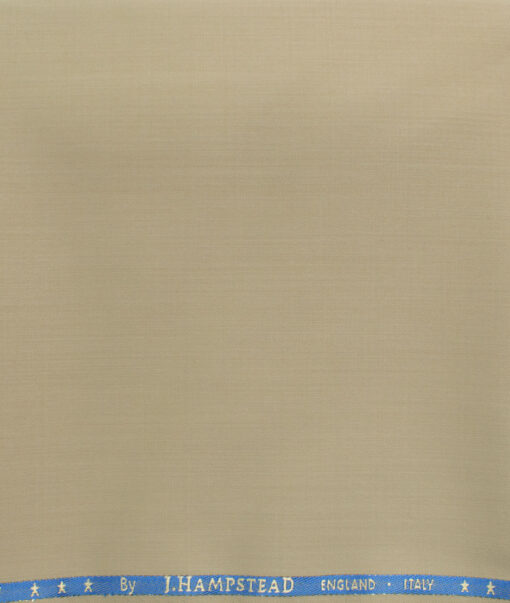 J.Hampstead Men's 60% Wool Super 120's Solids  Unstitched Trouser Fabric (Oat Beige)
