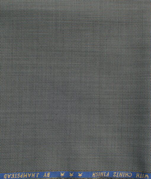 J.Hampstead Men's 60% Wool Super 130's Structured  Unstitched Trouser Fabric (Grey)