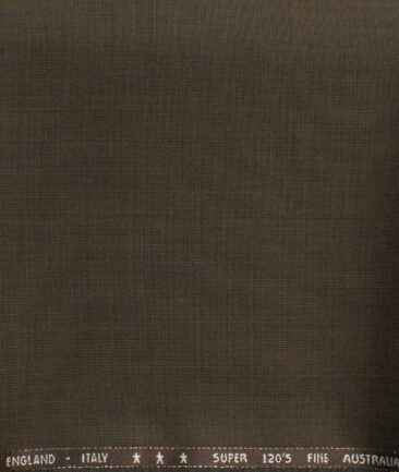 J.Hampstead Men's 60% Wool Super 120's Structured  Unstitched Trouser Fabric (Coffee Brown)