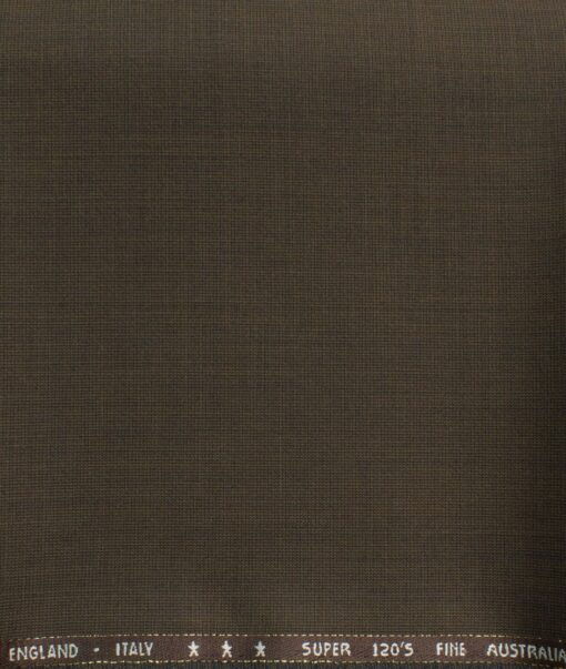 J.Hampstead Men's 60% Wool Super 120's Structured  Unstitched Trouser Fabric (Coffee Brown)