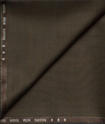 J.Hampstead Men's 60% Wool Super 120's Structured  Unstitched Trouser Fabric (Coffee Brown)
