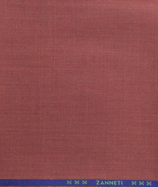 J.Hampstead Men's 60% Wool Super 130's Structured  Unstitched Trouser Fabric (Rouge Pink)